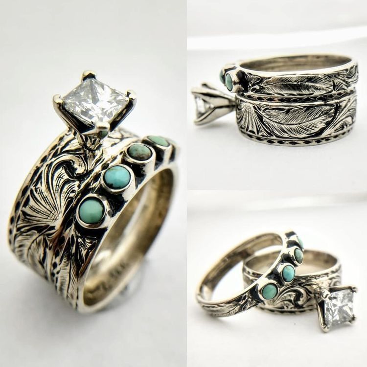 Sanjie Trading Tai Yin Women's Couple Ring Ethnic Style Fashion Carving Flower Jewelry_ipsvogv.com