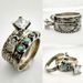 Sanjie Trading Tai Yin Women's Couple Ring Ethnic Style Fashion Carving Flower Jewelry_ipsvogv.com