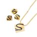 2025 New Ins Luxury Necklaces, Rings, Earrings, Three Sets, Fashionable And Personalized, Diamond Shaped S Letter_ipsvogv.com