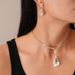 Vintage diamond-encrusted oval water drop stud earrings necklace 2-piece French court style light luxury premium set_ipsvogv.com