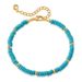 Mixed Color Crystal Bead Design Handmade Bracelet Real Gold Electroplating New Turquoise Color Stone Bracelet_ipsvogv.com