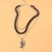 Fashion Trend Retro Hot Wheel Pendant Necklace Personality Black Multi Layer Necklace Female_ipsvogv.com