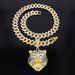 Unisex Domineering Alloy Three Dimensional Full Diamond Tiger Head Pendant Men's Hip Hop Cool Personality Diamond Necklace_ipsvogv.com