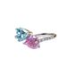 Fashionable, luxurious, versatile, niche pink heart shaped ring set with high carbon diamond contrasting colors for_ipsvogv.com
