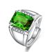 Open Mouth Brazilian Natural Amethyst Gemstone Personality Style Men's Trendy Inlaid Green Ring_ipsvogv.com