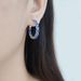 Zircon Cultured Ruby Synthetic Turquoise Earrings Fashionable Personality Gemstone Earrings Silver Round Earrings_ipsvogv.com