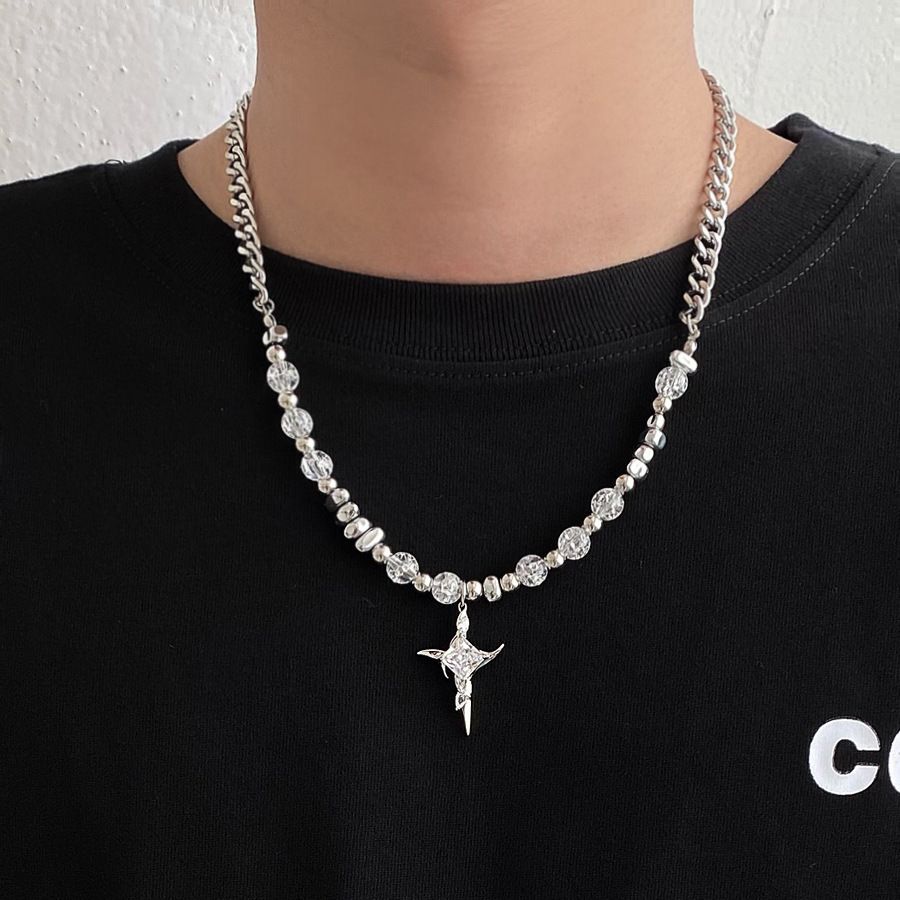 Cross Necklace Men's Versatile Premium Hip Hop Niche Cuban Chain Sweater Chain Accessories_ipsvogv.com