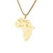 Retro Hip Hop Titanium Steel Gold African Map Shape Necklace Men and Women Hip Hop Animal Elephant Pendant Necklace_ipsvogv.com