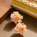 French Sweet And Exquisite Vacation Style Pearl Flower Ea, Feminine Goddess Fan Chaoxian High-end Silver Needle_ipsvogv.com