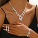 Autumn Evening Party Accessories Necklace New Jewelry Bride Wedding Dress Full Diamond Earrings Bracelet Chain Set_ipsvogv.com