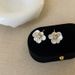 Women's Jewelry Light Luxury High End White Oil Drop Flower Earrings Simple Personality Fashion Exquisite Trendy Versatile Earrings Earrings_ipsvogv.com