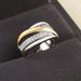 Fashionable and unique women's ring Color separated electroplated zircon inlaid_ipsvogv.com