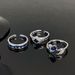 Blue Zircon Fish Tail Full Diamond Opening Ring, Niche Design, Light Luxury, High-end Feeling, Personalized French Ins_ipsvogv.com
