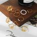 Creative personality geometric metal style stacking joint ring alloy ring 10 piece set_ipsvogv.com