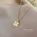 Jade Lucky Grass Light Luxury Charm Gorgeous Full Diamond Necklace Women's Versatile Clavicle Chain_ipsvogv.com