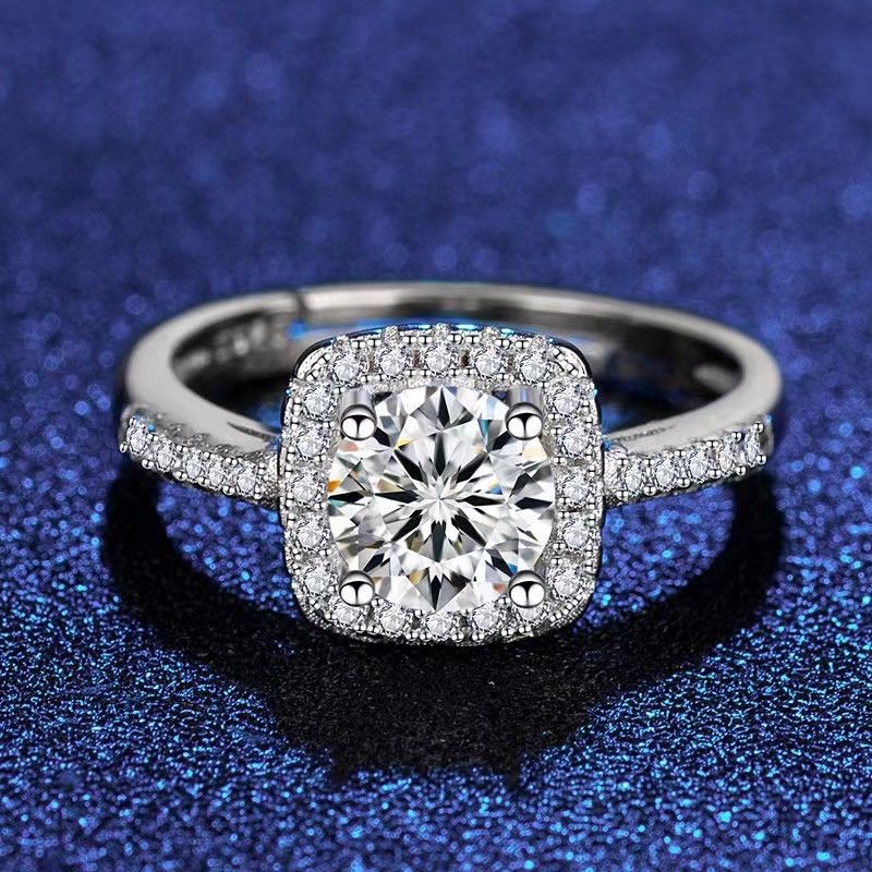 Simulated Sparkling Moissanite Diamond Live Three-Piece Set Necklace Earrings Ring Women Pendant Jewelry_ipsvogv.com