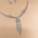 Rhinestone Jewelry Set - 3-Piece Necklace, Earrings & Bracelet, Elegant Claw Chain Design For Women_ipsvogv.com