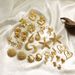 Women’s Jewelry Set Fashion Retro Earrings Gold Plated Flower Heart Starfish Bow Oversized Exaggerated Sun Earrings_ipsvogv.com