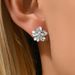 Light luxury sweet summer flower simple spicy style inlaid with zircon earrings, versatile and elegant earrings_ipsvogv.com