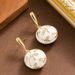 Genuine Gold Electroplating French Niche Antique Style Drip Oil Flower With Feminine Elegance Silver Needle Earrings_ipsvogv.com