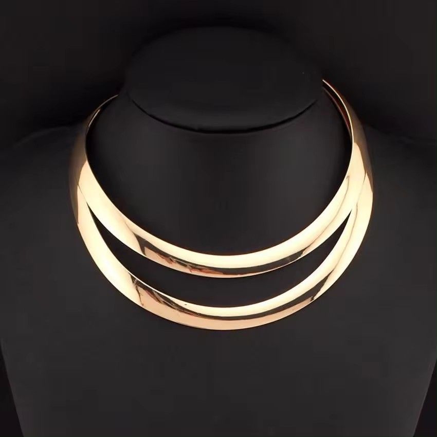 Exaggerated Metal Fashion Geometric Trend Versatile Necklace Collar Accessories For Women_ipsvogv.com