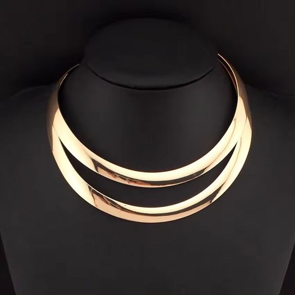 Exaggerated Metal Fashion Geometric Trend Versatile Necklace Collar Accessories For Women_ipsvogv.com