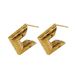 S925 sterling silver personalized exaggerated earrings fashionable geometric square U-shaped earrings gold-plated elegant women'_ipsvogv.com