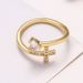 Sedoni Fashion Copper Plated True Gold Micro Inlaid Zircon Cross Women's Open Ring_ipsvogv.com
