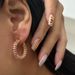 Fashionable Niche Ins Full Diamond Zircon Titanium Steel Macaron Color Earrings_ipsvogv.com