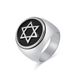 Retro six pointed star titanium steel ring men's personality niche Solomon seal ring high end_ipsvogv.com