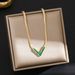 Network Red Titanium Steel V-shaped Necklace Light Luxury High Grade V-neck Flat Snake Bone Chain Collar Chain Colorless_ipsvogv.com