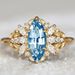 Korean Version Versatile And Simple Small Fragrant Style Ring Inlaid With Lake Blue Zircon Ring, New Accessory_ipsvogv.com