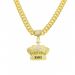 Hip Hop Full Diamond Crown Letter Pendant Cuban Chain Trendy Nightclub Personalized Men's Necklace Accessories_ipsvogv.com
