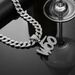 Hot Selling Full Diamond Letter WOO Alloy Pendant Hip Hop Cuban Chain Personalized Men's Necklace_ipsvogv.com
