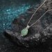 Personalized Carved Hollow Green Luminous Droplet Shaped Pendant Necklace Sweater Chain Special Accessory_ipsvogv.com