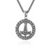Retro Nordic Viking rune stainless steel necklace Thor's hammer personality culture Rune text pendant_ipsvogv.com