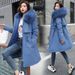 Women's Clothing new winter cotton padded coat, medium length, large fur collar, velvet lining, overcoat, cotton padded coat, trendy for women_ipsvogv.com