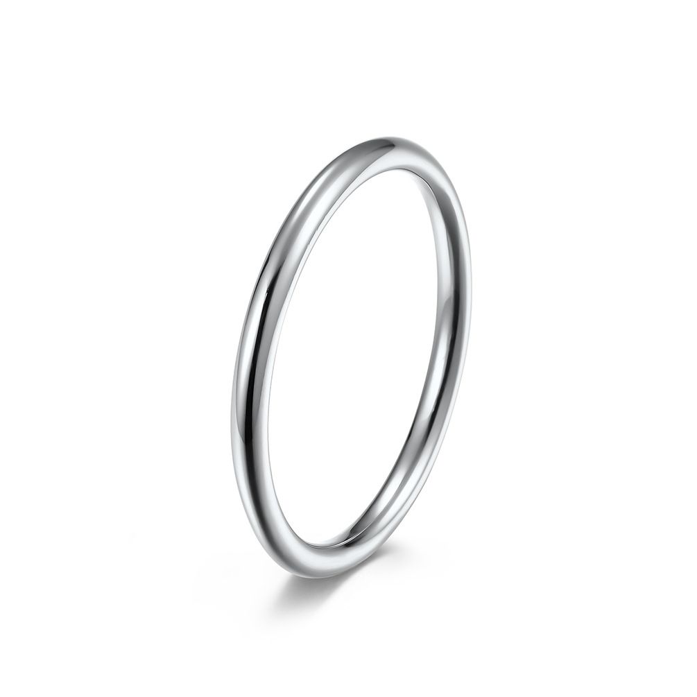 INS genderless cold style titanium steel round wire tail ring ring men and women neutral smooth plain ring stackable hand jewelry_ipsvogv.com