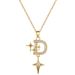 】 D-Shaped 【 Star Light Luxury Charm Gorgeous Full Diamond Necklace Women's Versatile Clavicle Titanium Steel Chain 【 】_ipsvogv.com