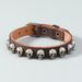 New Punk Style Men's Simple Versatile Alloy Skull Leather Bracelet_ipsvogv.com
