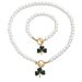 2024 Simple Heart Shaped Clover Women's Necklace, Bracelet, Jewelry Set, niche bead design, collarbone chain bracelet_ipsvogv.com
