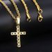 Men’s Jewelry Set Fashion Hit Hip Hop Copper Inlaid 4mm Zircon Plated Real Gold Pendant Necklace Street Fashion Accessories_ipsvogv.com