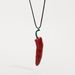 N11939 simulated enamel vegetable layered with ZA minimalist design, cute red chili pendant necklace_ipsvogv.com