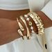 Punk Metal Style Mixed Pleated Wide Irregular Pearl Water Droplet Hug Bead Bracelet For Women_ipsvogv.com