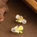 Korean Version Of Fashionable Sweet Diamond Studded Zircon Drip Oil Enamel Flower With Cute Female Temperament And_ipsvogv.com