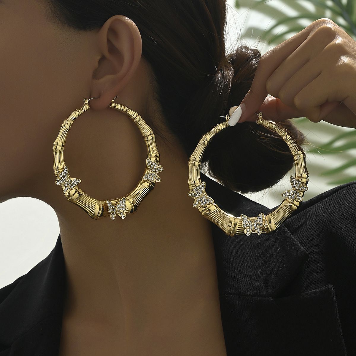 Women’s Jewelry Set Fashion Inlaid Diamond Women's Earrings Niche Butterfly Large Earring Design Earrings Versatile Temperament Earrings_ipsvogv.com
