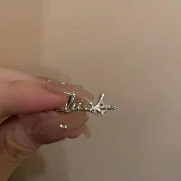 collection 】 【 2703 Lucky People's Star Letter Zircon Women's Summer Ins Simple Cold Wind Fashion Personality Finer 【 】_ipsvogv.com
