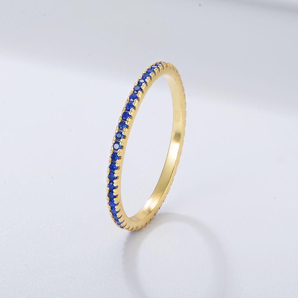 Women's Jewelry S925 Sterling Silver Colored Zircon Micro Inlaid Diamond Ins Ring Fashion Temperament Hand Jewelry_ipsvogv.com