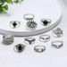 Jewelry Hollow Carved Black Micro Diamond Inlaid Sun Smiling Face Ring, Female_ipsvogv.com