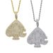 Men's Hip-Hop Heart Pendant Necklace - Punk Style Diamond-Encrusted Drop Pendant With Rope Chain, Silver & Gold Hip Hop Pendant_ipsvogv.com